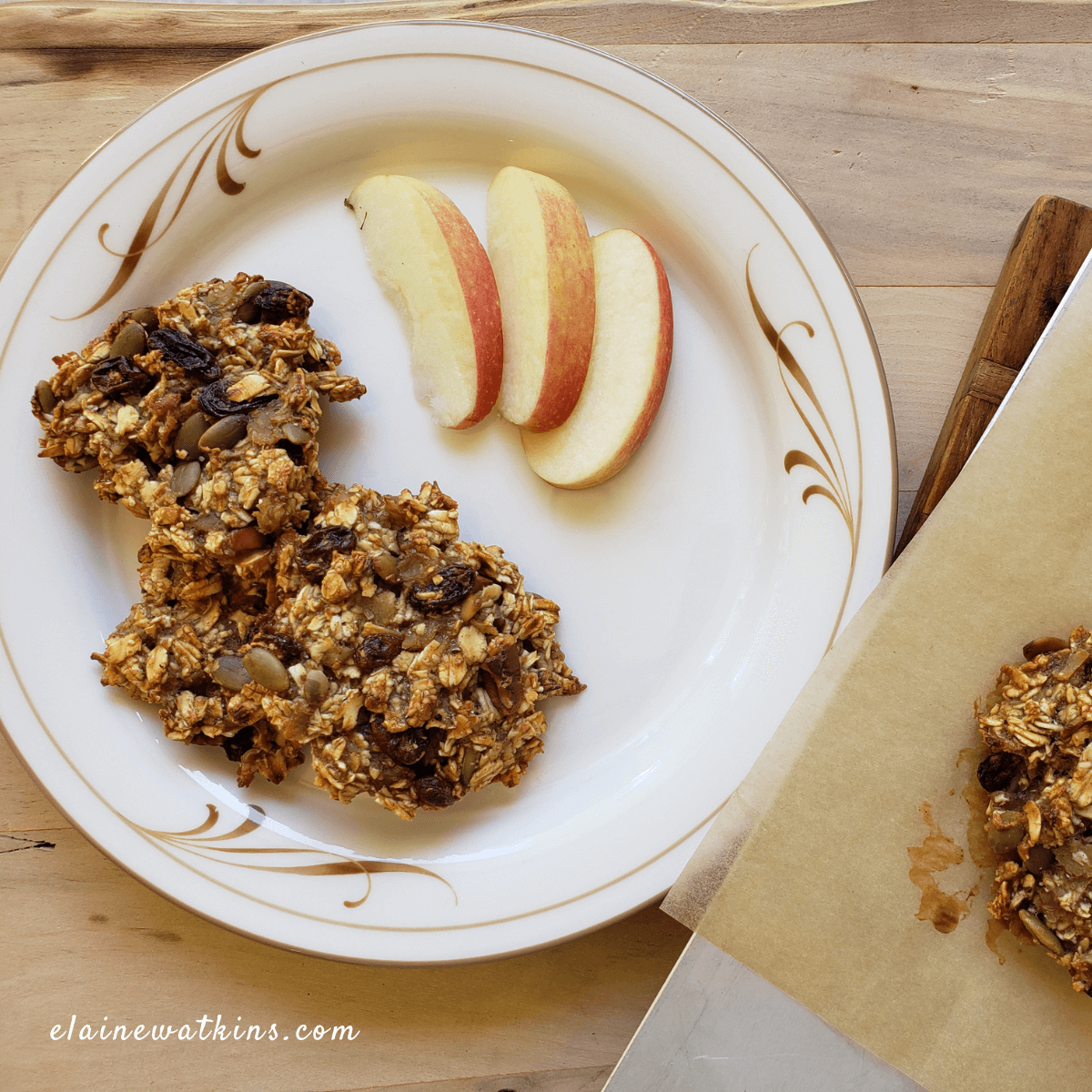 Easy Oatmeal Breakfast Cookies – Apple Pecan and Gluten, Sugar, and Oil Free