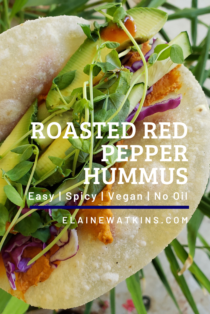 Roasted Red Pepper Hummus (Spicy or Not)