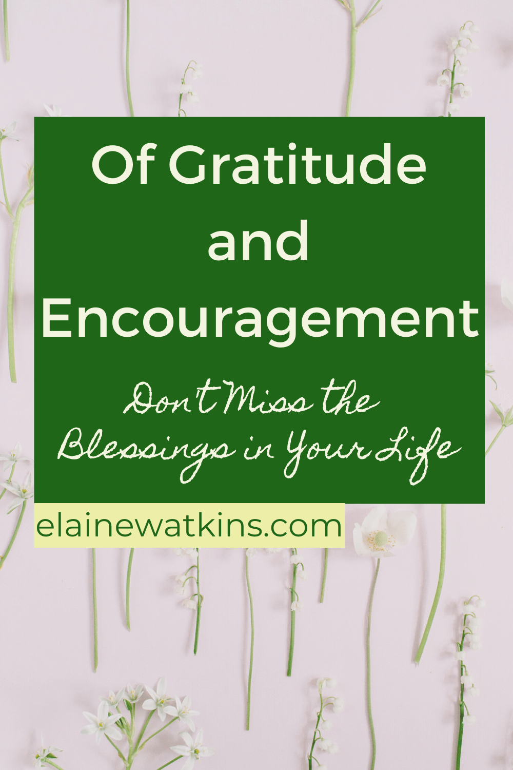 Of Gratitude and Encouragement